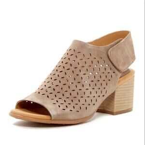 Korks Tan Suede Cayleigh Ankle Block Heel Sandals Shoe Size 7